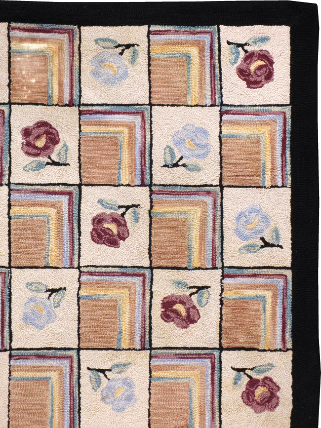 Vintage American Hook Rug, No.21736 - Gsblank