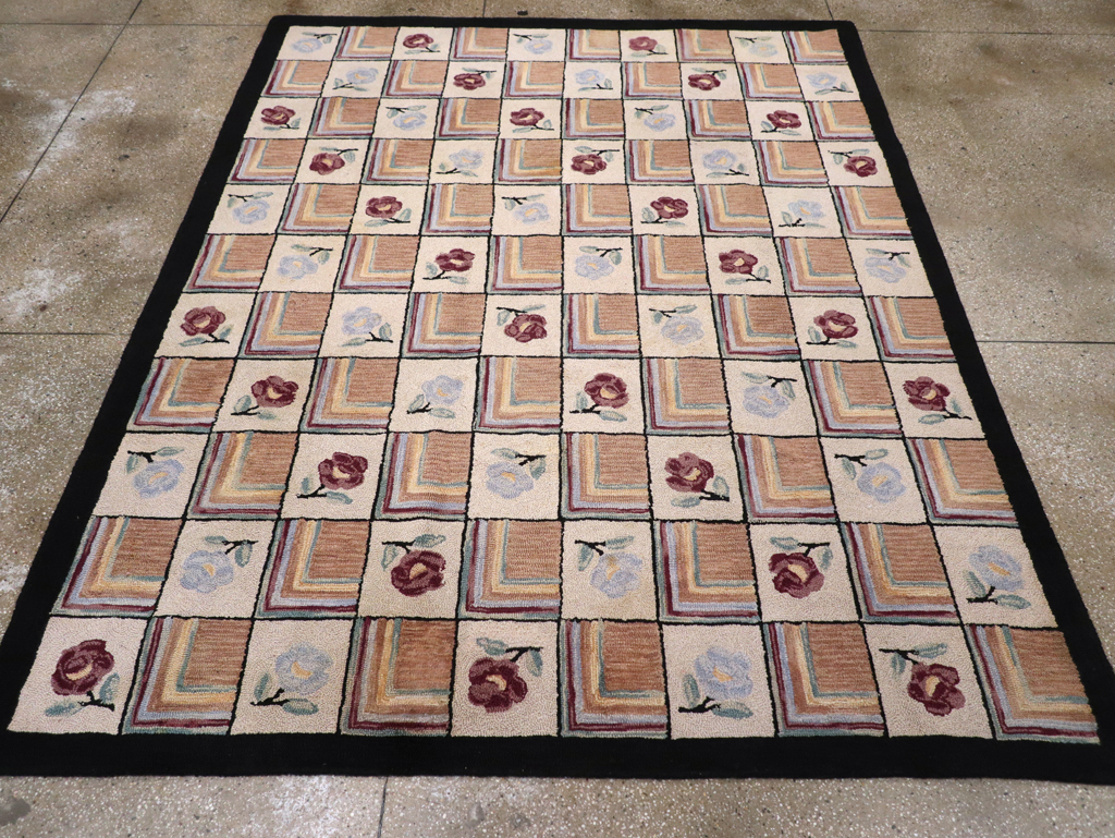 Vintage American Hook Rug, No.21736 - Gsblank