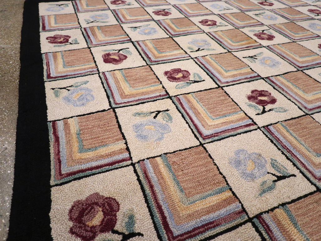 Vintage American Hook Rug, No.21736 - Gsblank