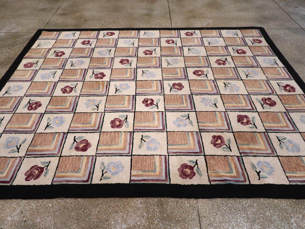 Vintage American Hook Rug, No.21736 - Gsblank