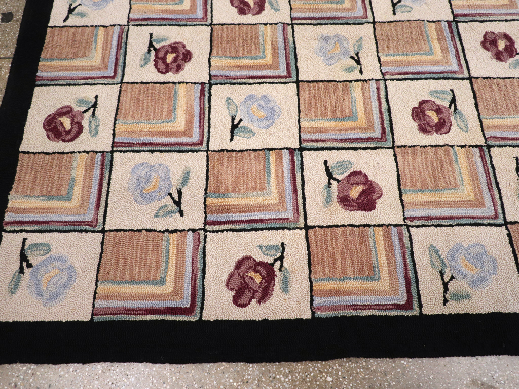 Vintage American Hook Rug, No.21736 - Gsblank