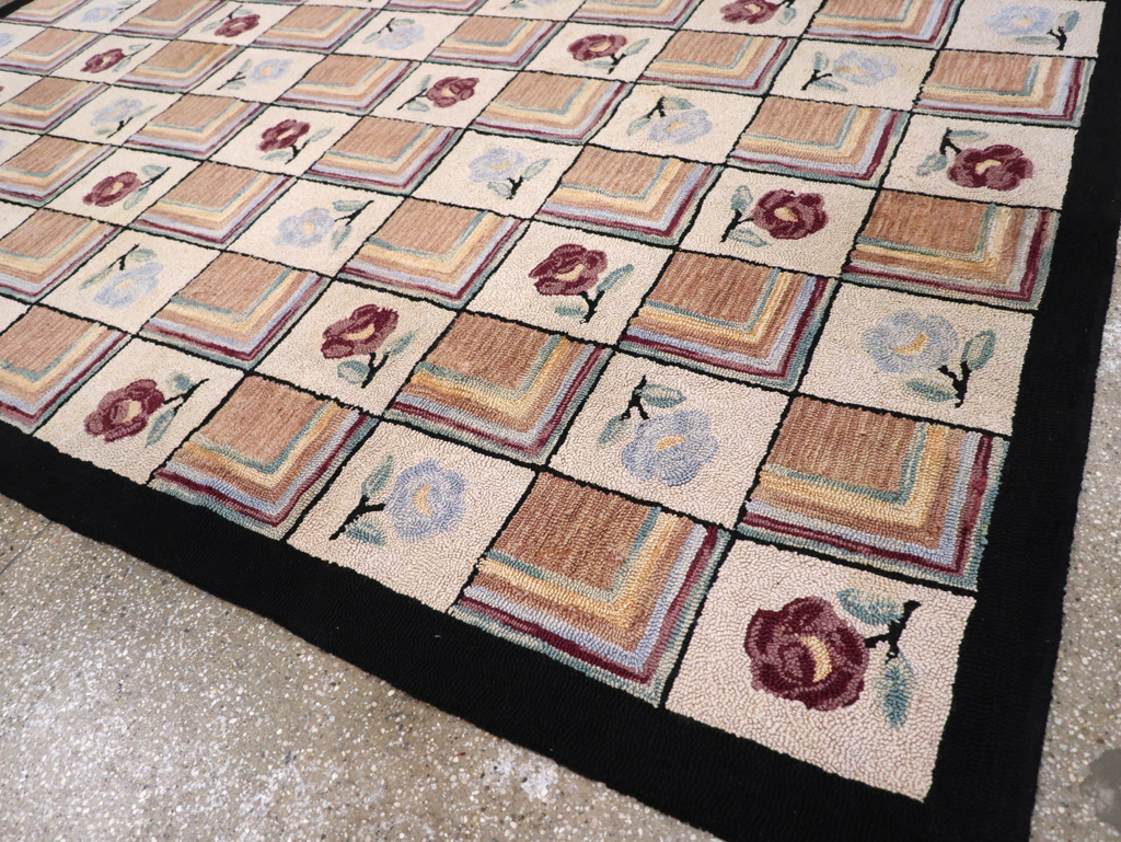 Vintage American Hook Rug, No.21736 - Gsblank