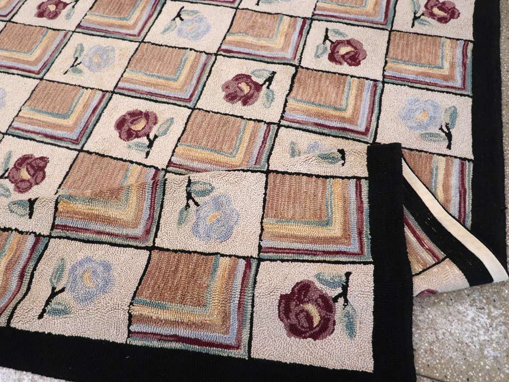 Vintage American Hook Rug, No.21736 - Gsblank