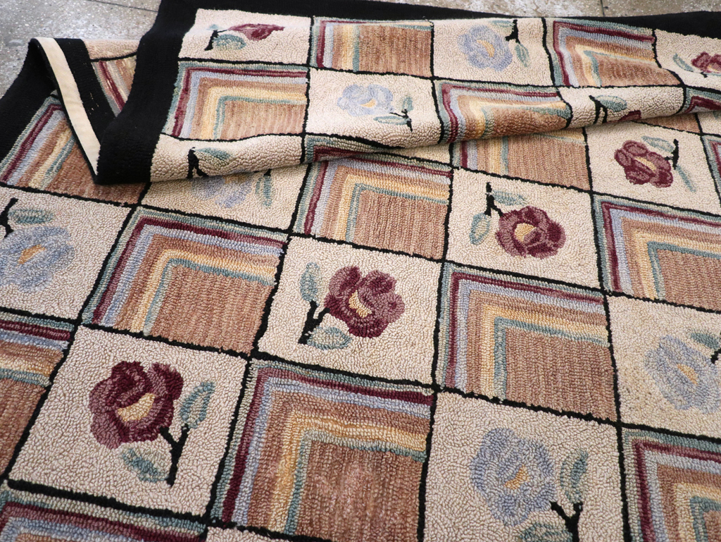 Vintage American Hook Rug, No.21736 - Gsblank