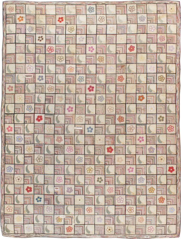 Antiqiue American Hook Rug, No.21751 - Gsblank