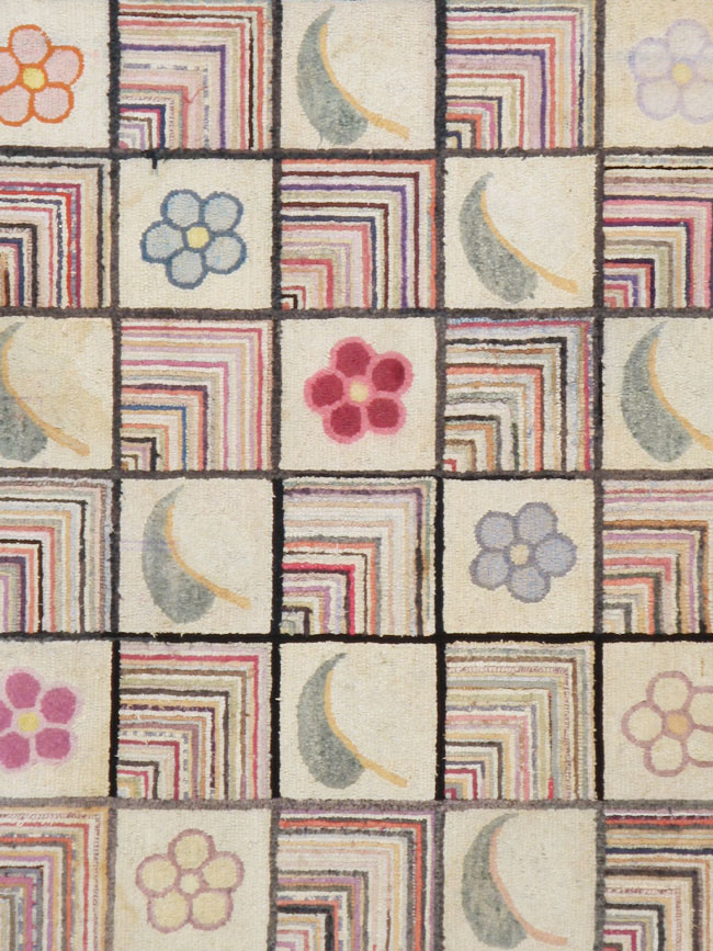 Antiqiue American Hook Rug, No.21751 - Gsblank