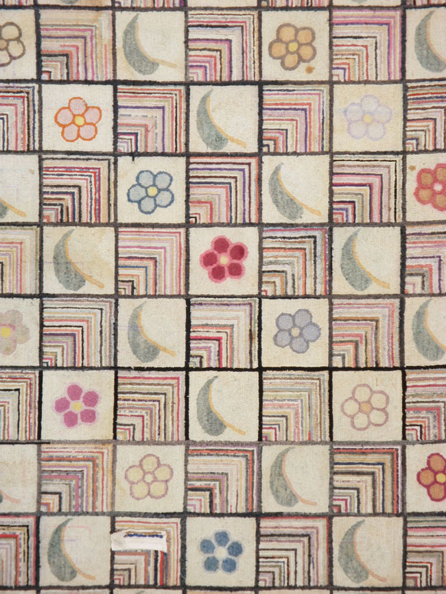 Antiqiue American Hook Rug, No.21751 - Gsblank