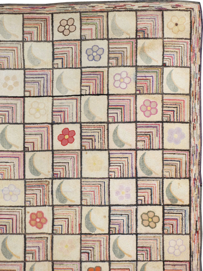 Antiqiue American Hook Rug, No.21751 - Gsblank