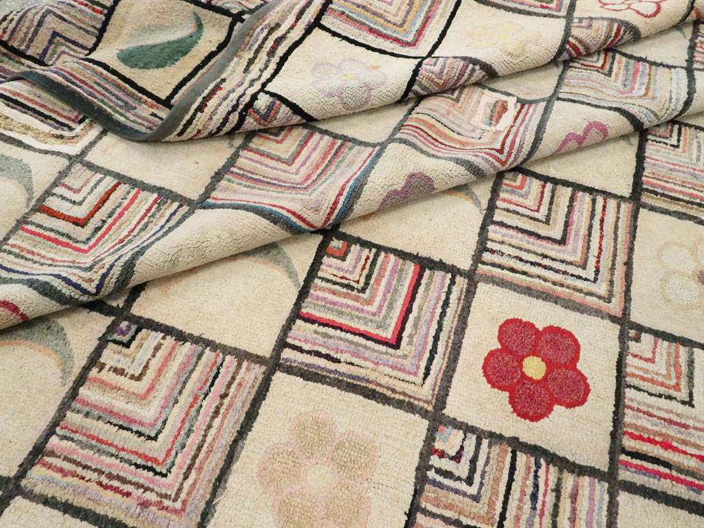 Antiqiue American Hook Rug, No.21751 - Gsblank