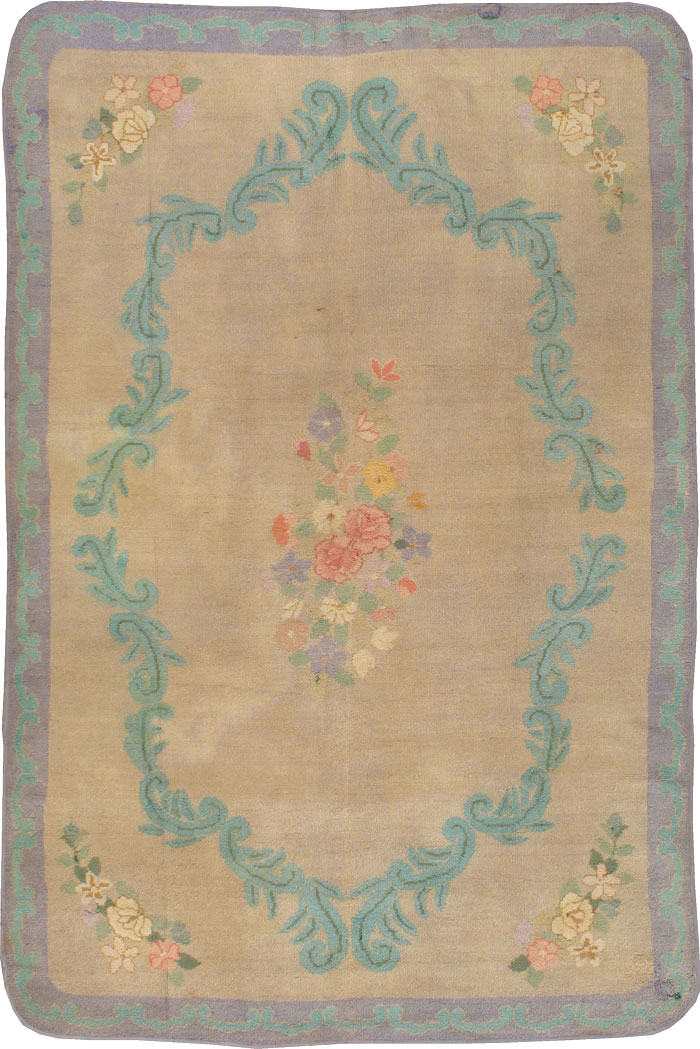 Vintage American Hooked Accent Rug, No.21754 - Gsblank