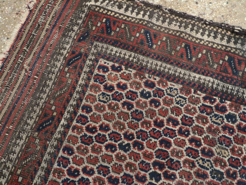 Antique Persian Baluch Distressed Rug, No.21760 - Gsblank