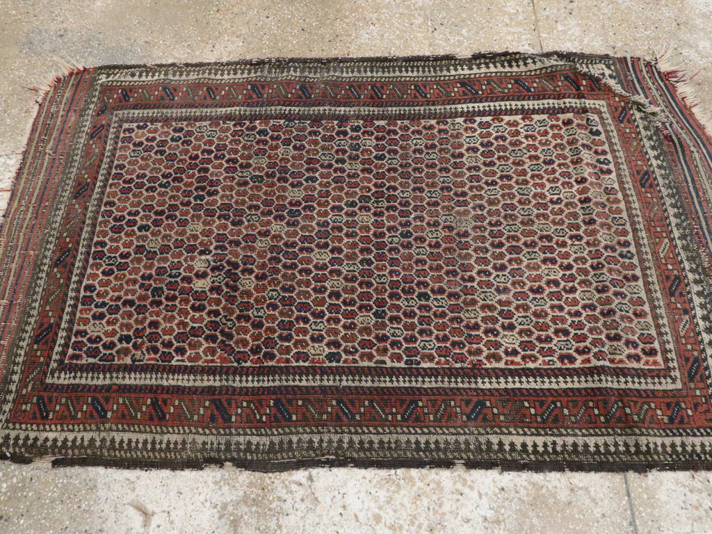 Antique Persian Baluch Distressed Rug, No.21760 - Gsblank
