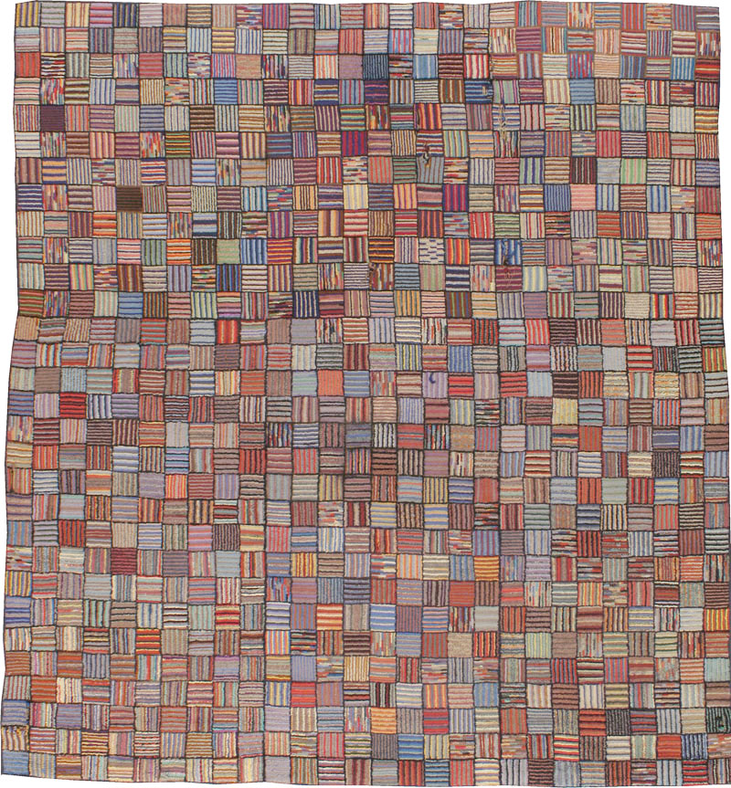 Vintage American Hooked Square Room Size Carpet, No.21764 - Gsblank