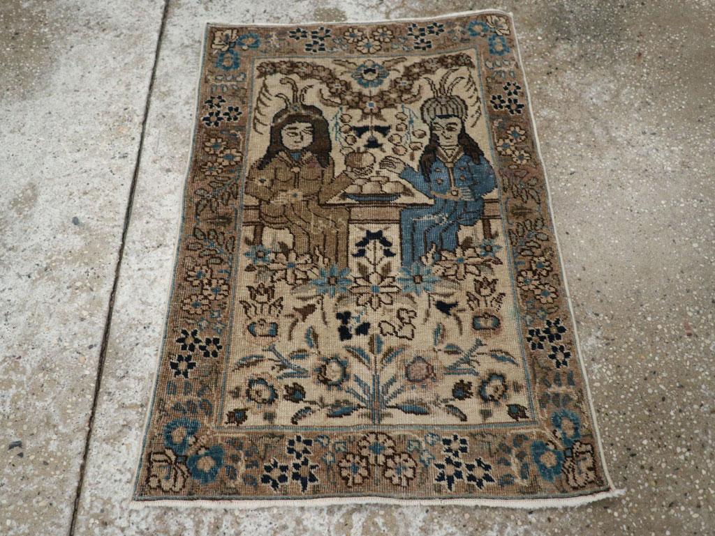 Antique Persian Tabriz Pictorial Rug (Pair: 1 of 2), No.21769 - Gsblank