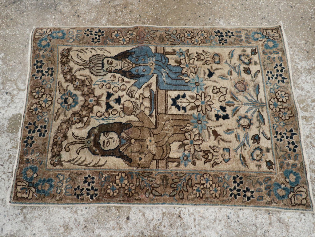 Antique Persian Tabriz Pictorial Rug (Pair: 1 of 2), No.21769 - Gsblank