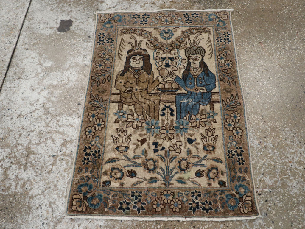 Antique Persian Tabriz Pictorial Rug (Pair: 2 of 2), No.21770 - Gsblank