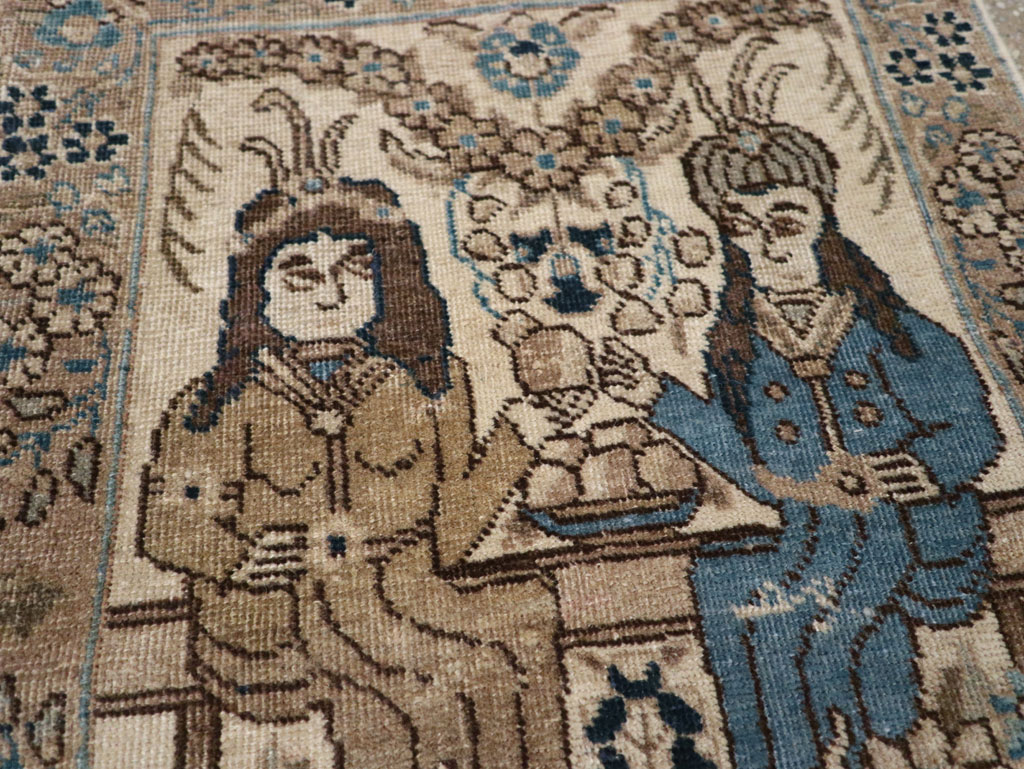 Antique Persian Tabriz Pictorial Rug (Pair: 2 of 2), No.21770 - Gsblank