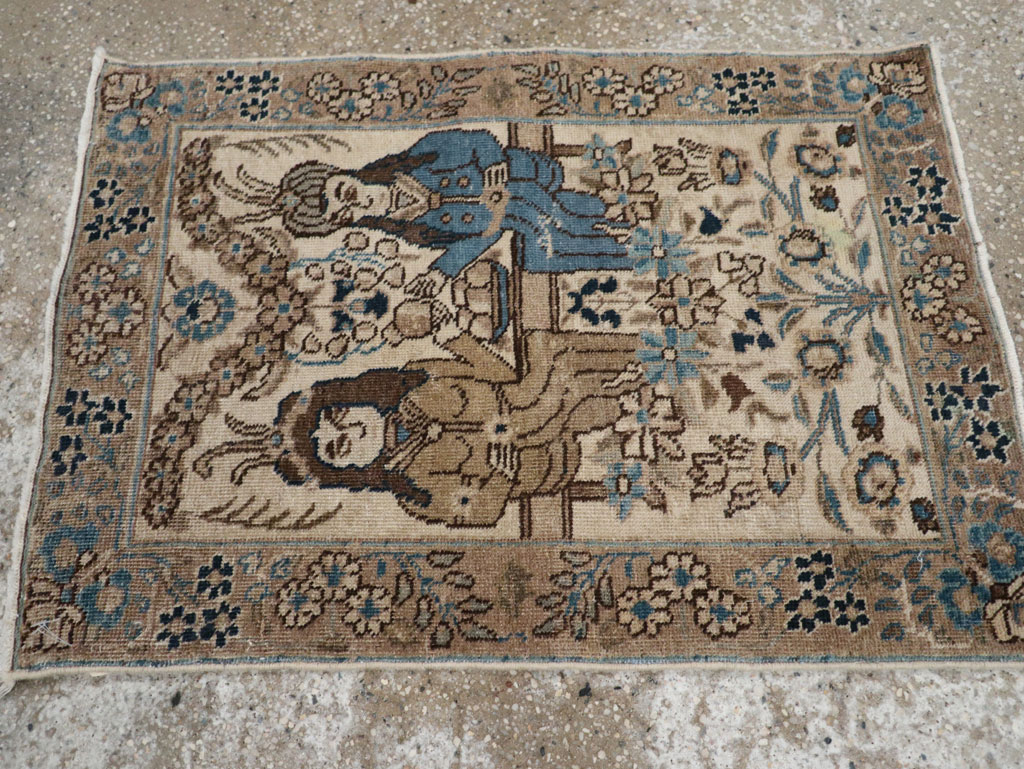 Antique Persian Tabriz Pictorial Rug (Pair: 2 of 2), No.21770 - Gsblank