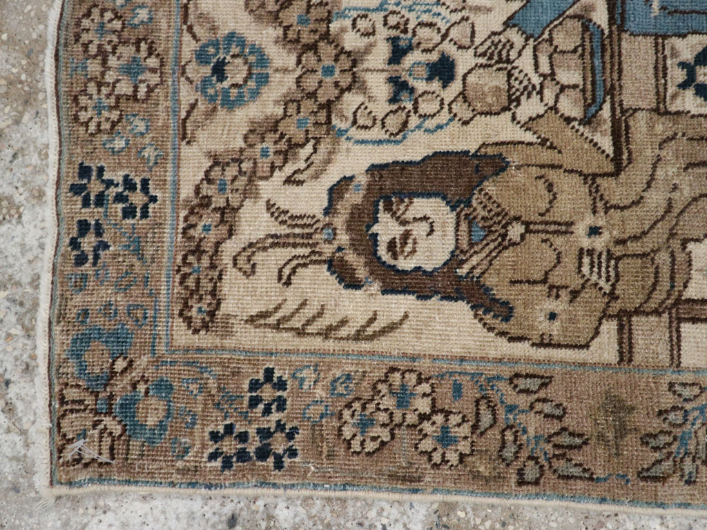 Antique Persian Tabriz Pictorial Rug (Pair: 2 of 2), No.21770 - Gsblank