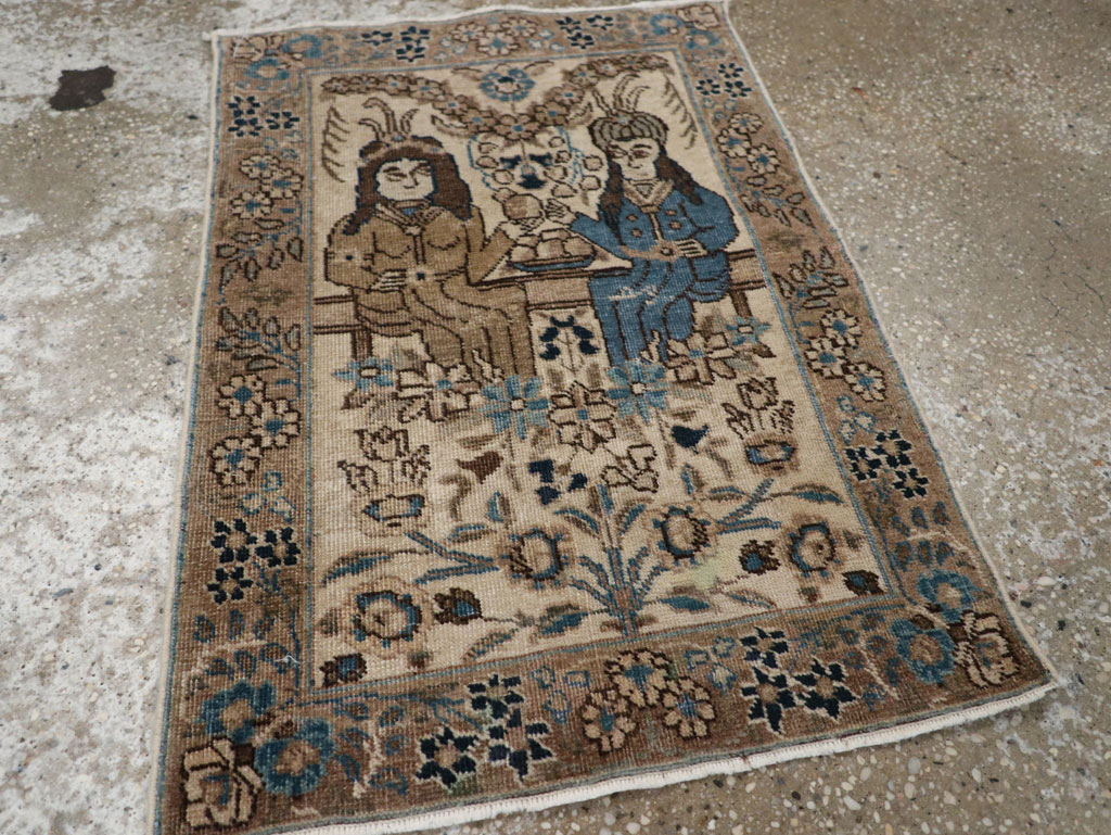 Antique Persian Tabriz Pictorial Rug (Pair: 2 of 2), No.21770 - Gsblank