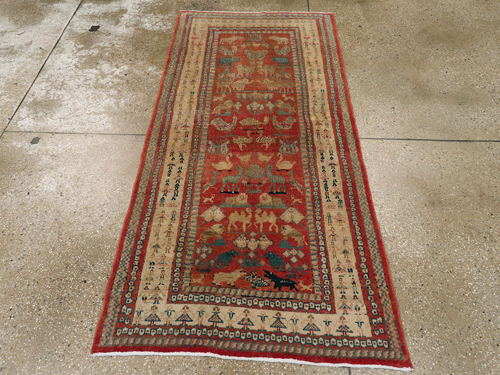 Vintage Persian Malayer Pictorial Rug, No.21816 - Gsblank