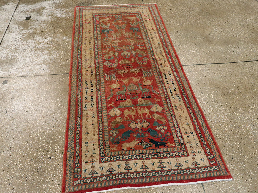 Vintage Persian Malayer Pictorial Rug, No.21816 - Gsblank