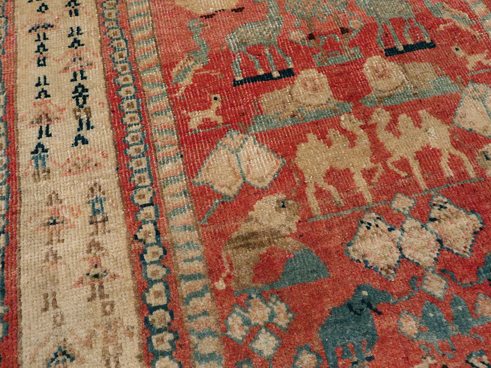 Vintage Persian Malayer Pictorial Rug, No.21816 - Gsblank