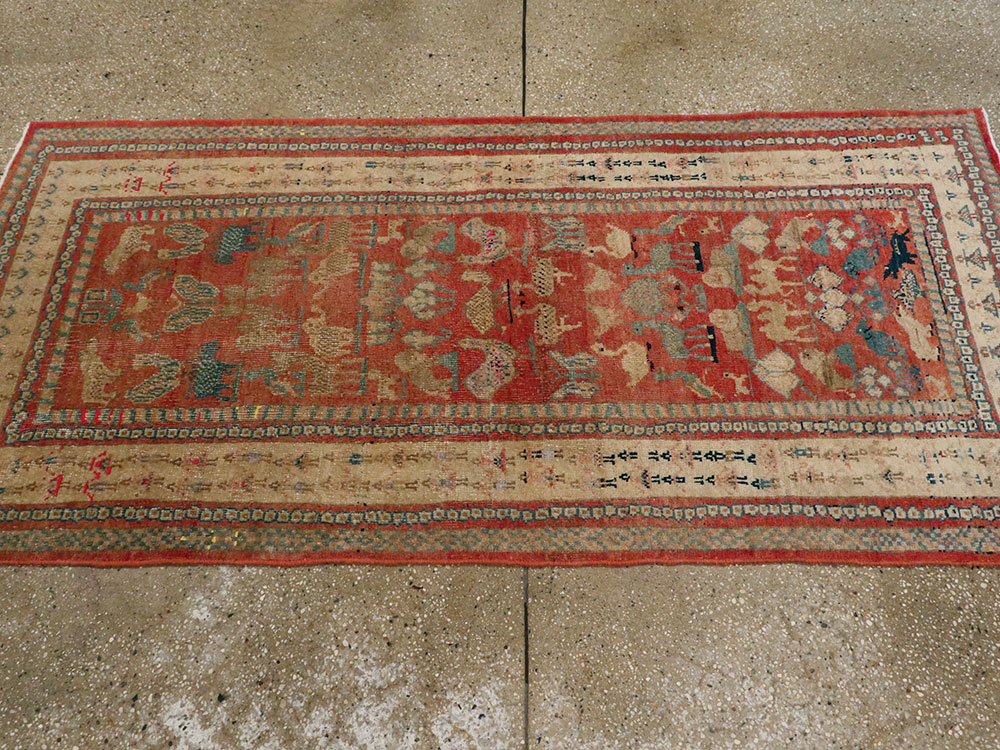 Vintage Persian Malayer Pictorial Rug, No.21816 - Gsblank