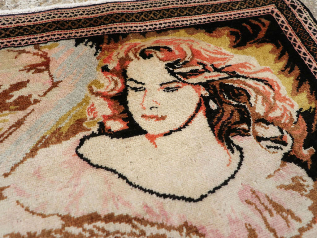 Vintage Persian Baluch Pictorial Throw Rug (Pair: 1 of 2), No.21818 - Gsblank