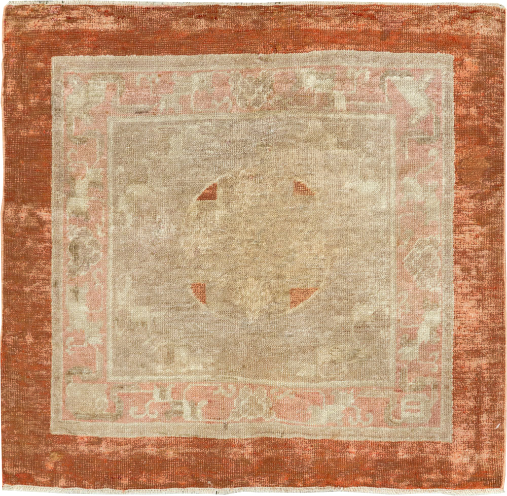Vintage east Turkestan Khotan Square Rug, No.21843 - Gsblank