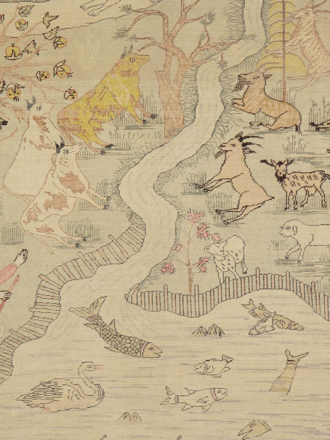 Antique Turkish Kayseri Pictorial Rug, No.21897 - Gsblank