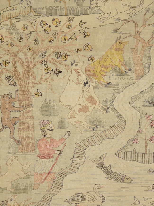 Antique Turkish Kayseri Pictorial Rug, No.21897 - Gsblank