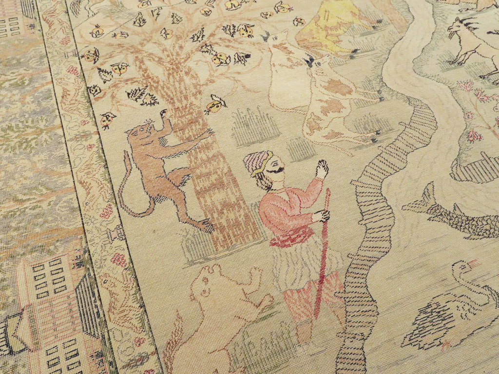 Antique Turkish Kayseri Pictorial Rug, No.21897 - Gsblank