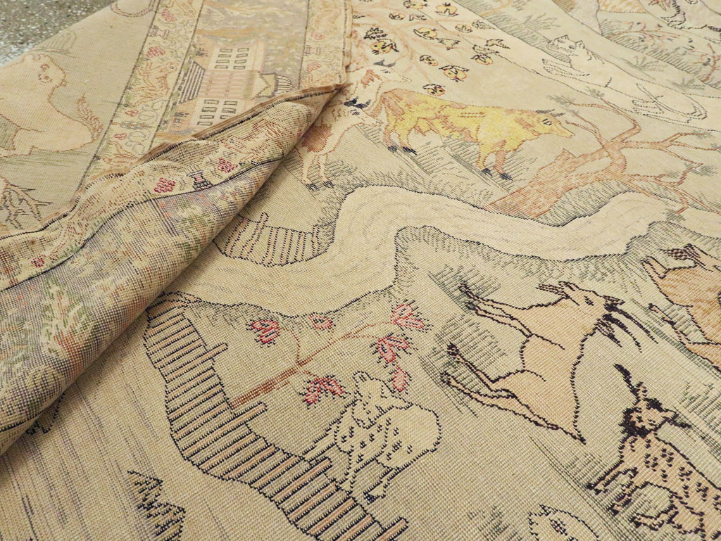 Antique Turkish Kayseri Pictorial Rug, No.21897 - Gsblank