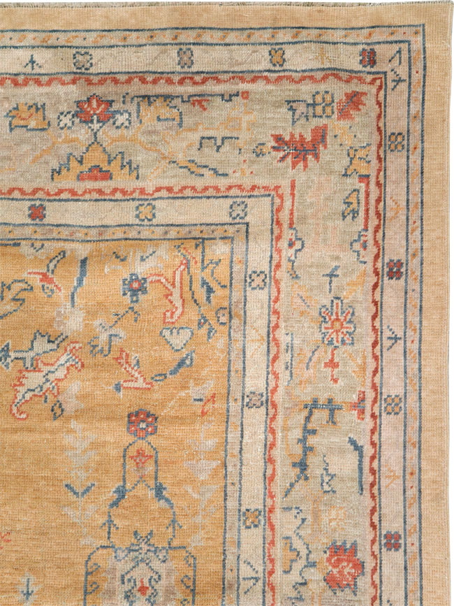 Antique Turkish Oushak Room Size Carpet, No.21915 - Gsblank