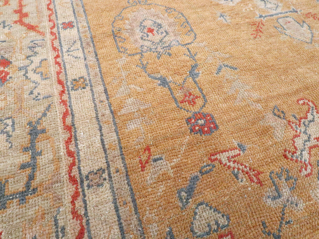 Antique Turkish Oushak Room Size Carpet, No.21915 - Gsblank
