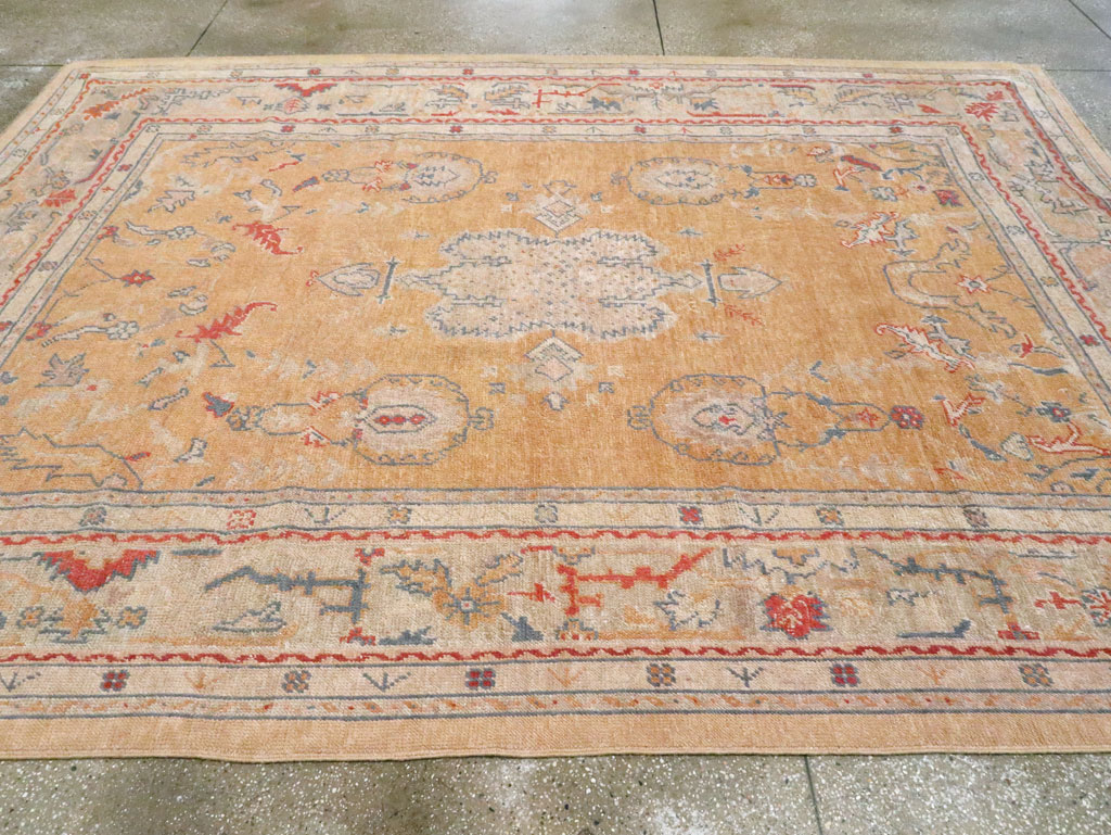Antique Turkish Oushak Room Size Carpet, No.21915 - Gsblank