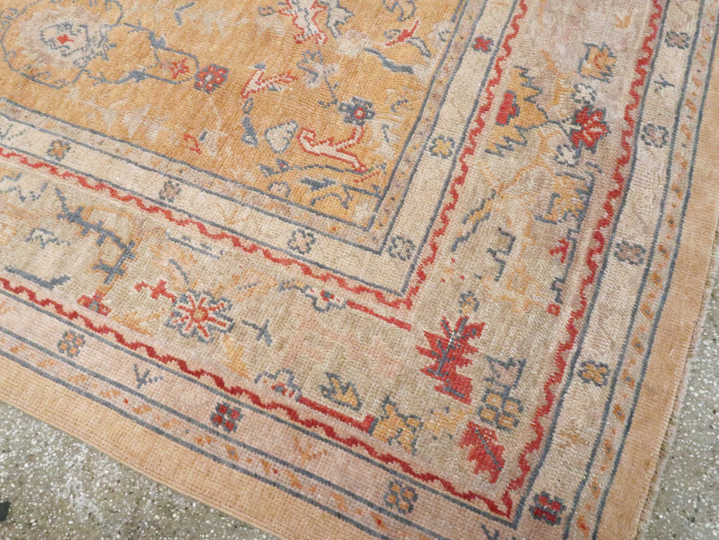 Antique Turkish Oushak Room Size Carpet, No.21915 - Gsblank