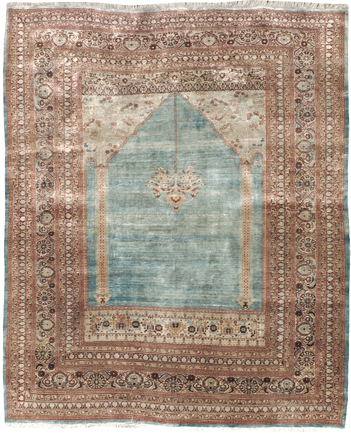 Antique Persian Silk Tabriz Rug, No.21957 - Gsblank