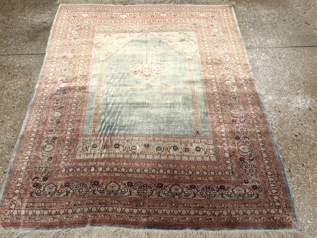 Antique Persian Silk Tabriz Rug, No.21957 - Gsblank