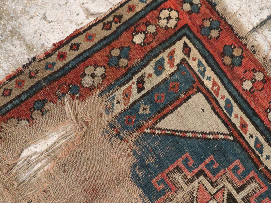 Antique Caucasian Kazak Distressed Rug, No.21963 - Gsblank