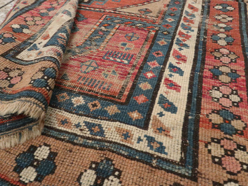 Antique Caucasian Kazak Distressed Rug, No.21963 - Gsblank