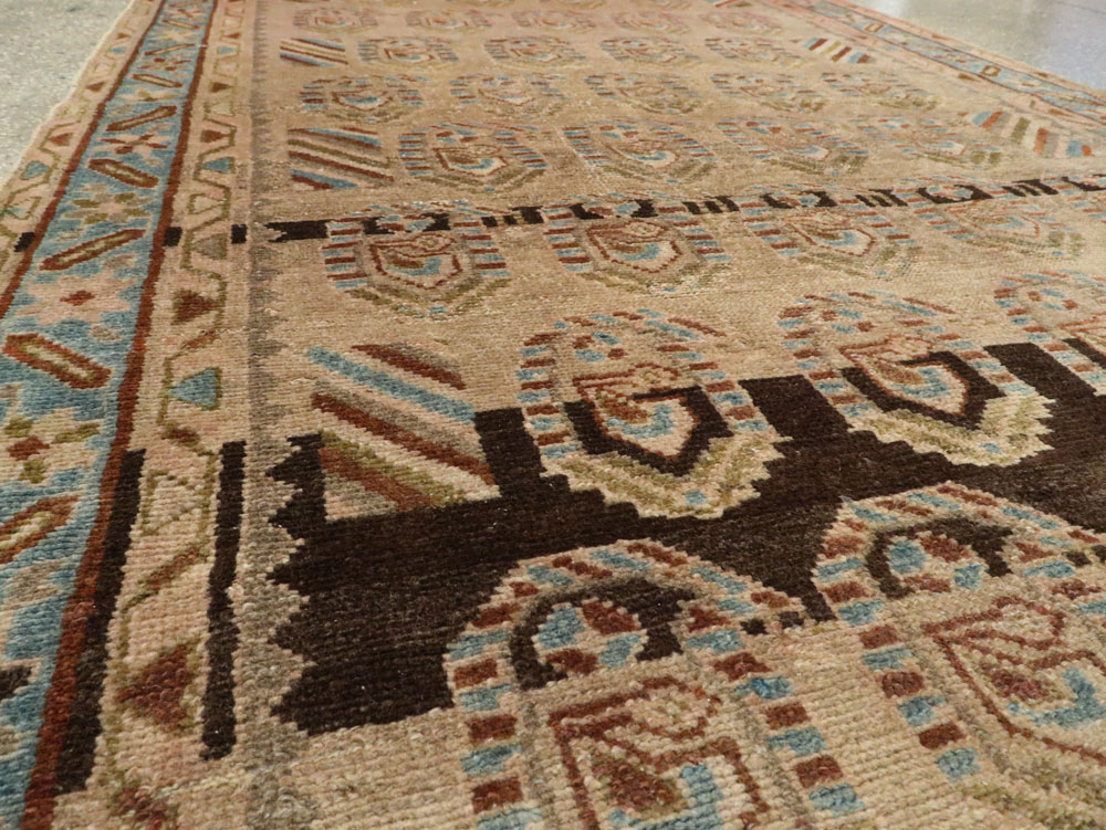 Vintage Persian Malayer Wide Gallery Runner, No.21995 - Gsblank