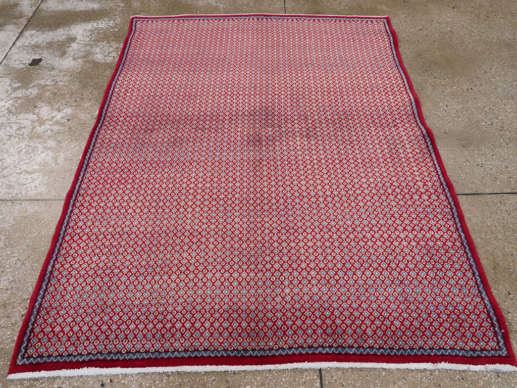 Vintage Persian Kashan Modernist Rug (Pair: 1 of 2), No.22048 - Gsblank