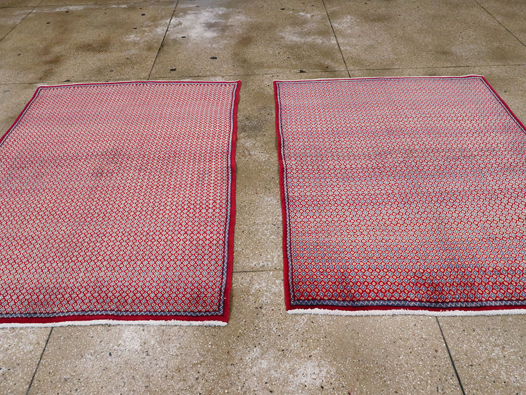 Vintage Persian Kashan Modernist Rug (Pair: 1 of 2), No.22048 - Gsblank