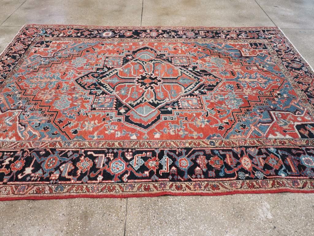 Antique Persian Heriz Carpet, No.22062 - Gsblank