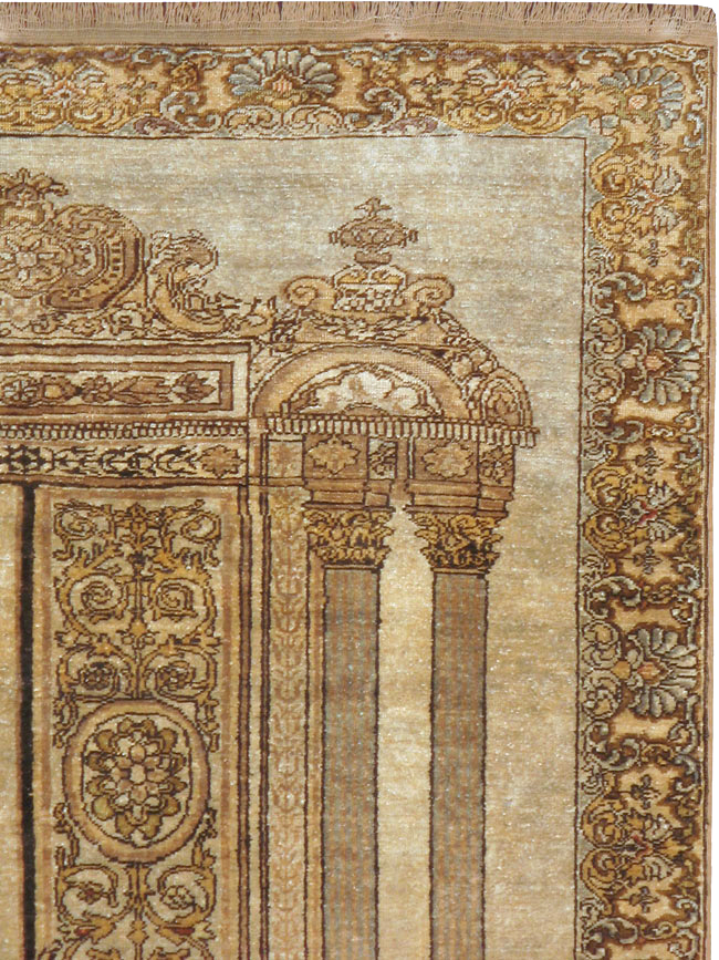 Antique Turkish Kayseri Pictorial Rug, No.22074 - Gsblank