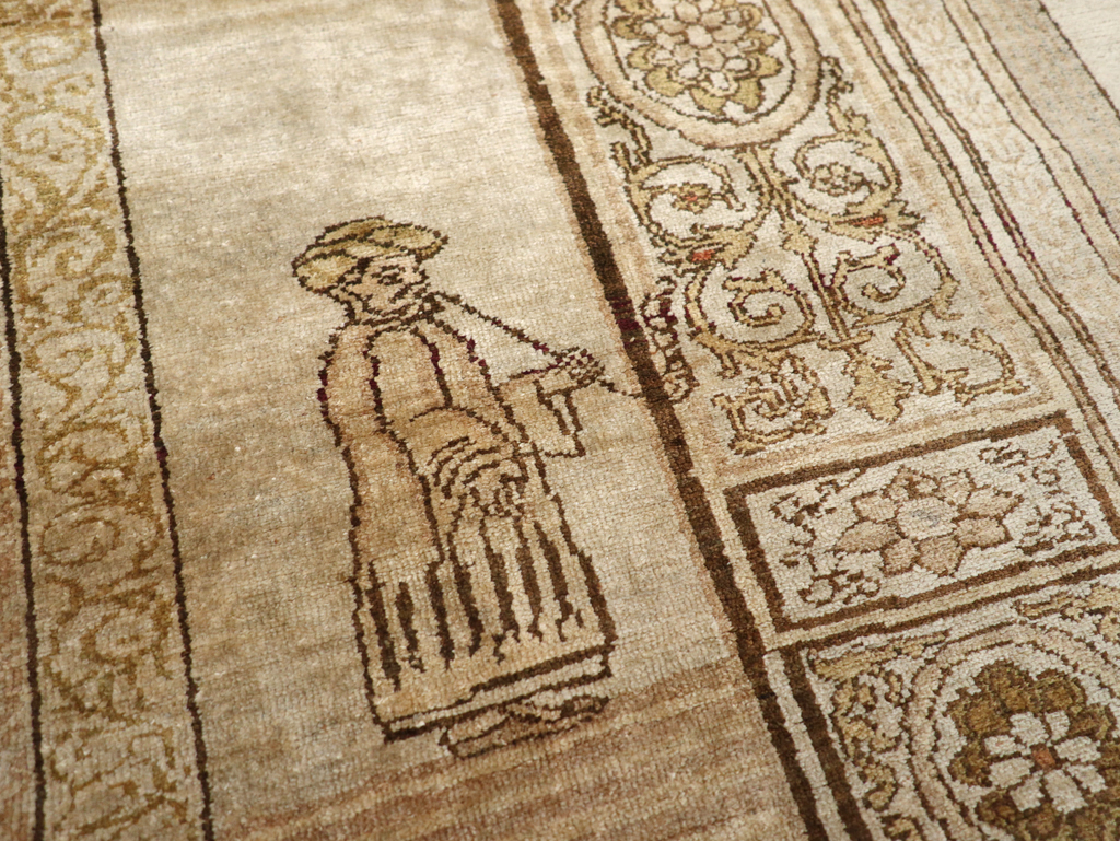 Antique Turkish Kayseri Pictorial Rug, No.22074 - Gsblank