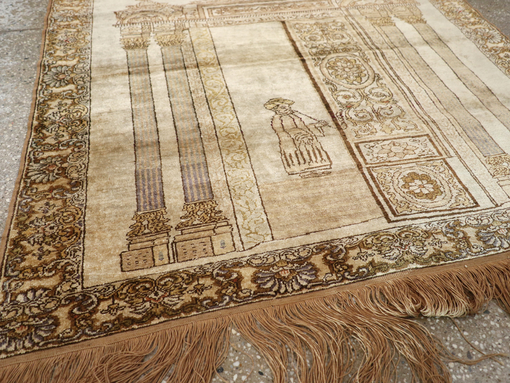 Antique Turkish Kayseri Pictorial Rug, No.22074 - Gsblank