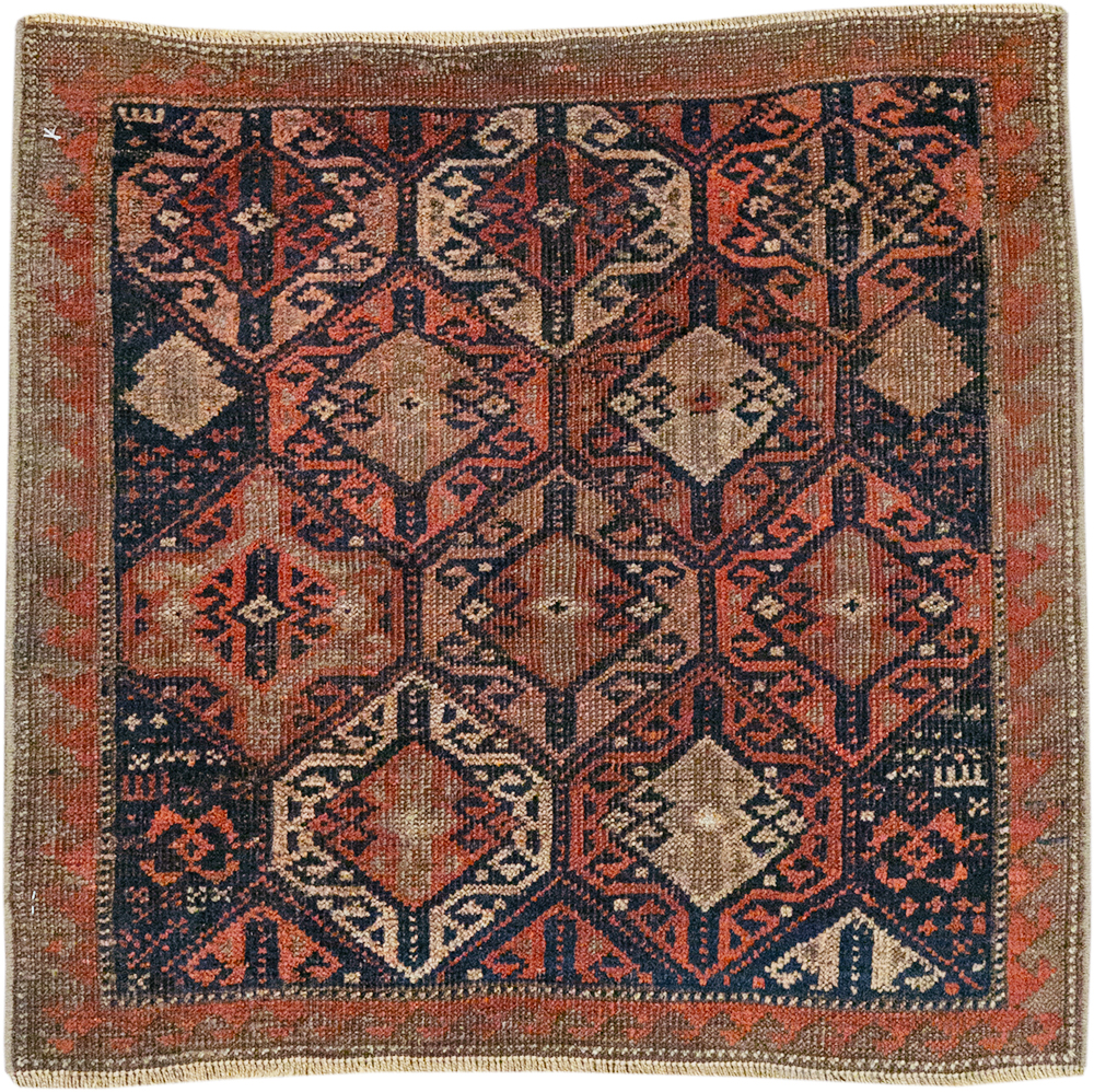 Antique Persian Baluch Throw Rug, No.22078 - Gsblank